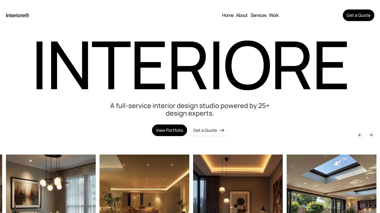 Interiore landing page preview